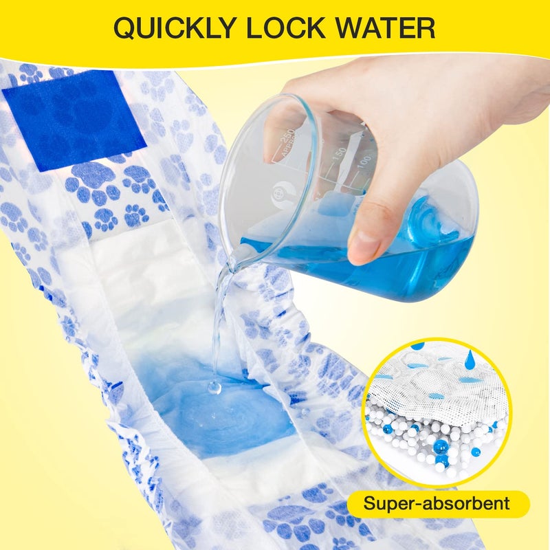 Dono Disposable Male Dog Wraps, Non-Slip Design New Upgrade Male Dog Diaper Puppy Doggy with Super Absorbent Leak-Proof Fit Excitable Urination, Incontinence, or Male Marking - Image 3