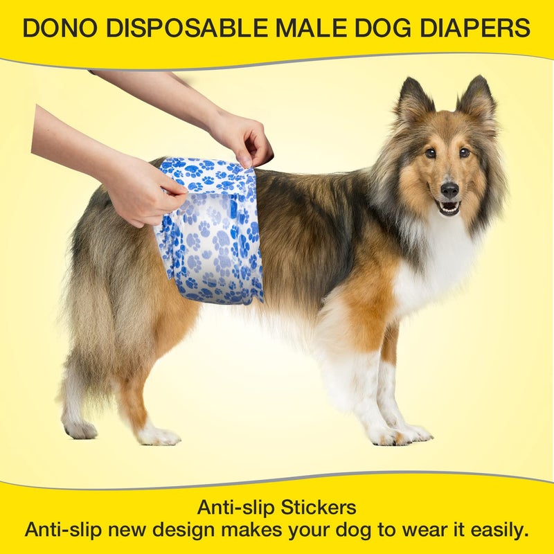 Dono Disposable Male Dog Wraps, Non-Slip Design New Upgrade Male Dog Diaper Puppy Doggy with Super Absorbent Leak-Proof Fit Excitable Urination, Incontinence, or Male Marking - Image 4