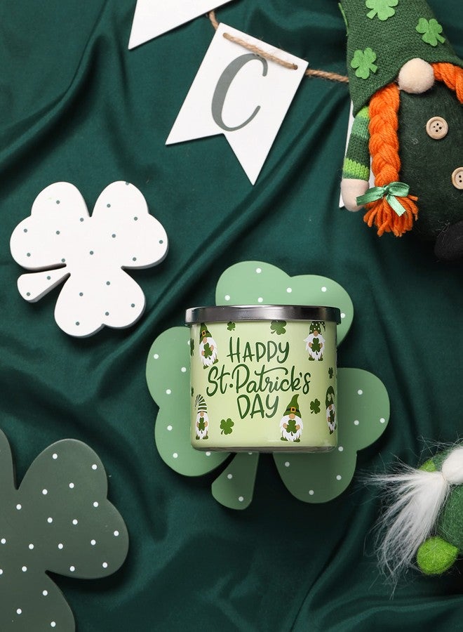 KORMMCO St. Patrick's Day Candle, Eucalyptus Mint Scented, Large 3 Wicks, Green Shamrock Gnomes, 14 oz - Image 5