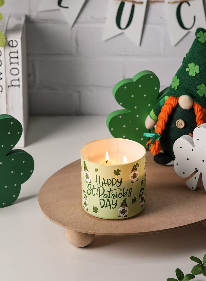 KORMMCO St. Patrick's Day Candle, Eucalyptus Mint Scented, Large 3 Wicks, Green Shamrock Gnomes, 14 oz - Image 2