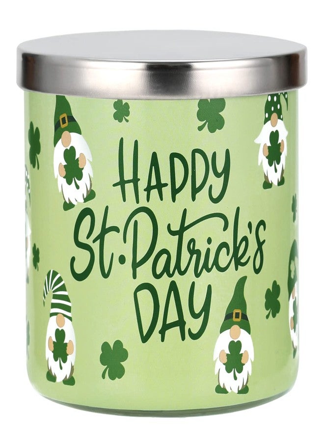 KORMMCO St. Patrick's Day Candle, Eucalyptus Mint Scented, Large 3 Wicks, Green Shamrock Gnomes, 14 oz - Image 1