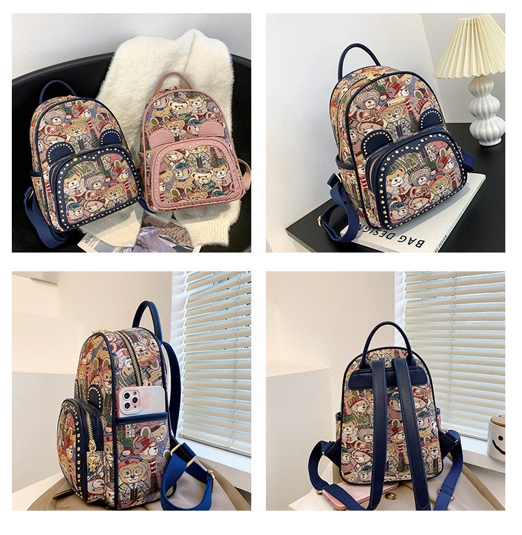 Beibao Genuine Retro Street Fashion Contrasting Color Large-Capacity Backpack Women'S 2023 New Korean Style Trend - Image 5