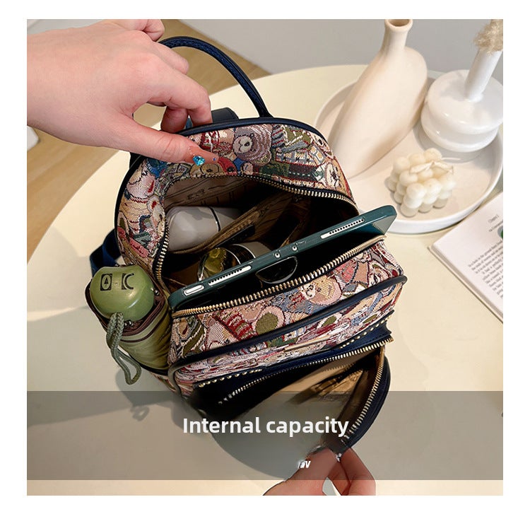 Beibao Genuine Retro Street Fashion Contrasting Color Large-Capacity Backpack Women'S 2023 New Korean Style Trend - Image 4