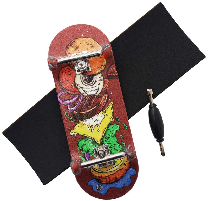 RACOFSB Pro Fingerboard 34mm Wooden Board Professional Finger Skateboard Trucks CNC Swirl Wheels (Hamburg) - Image 1