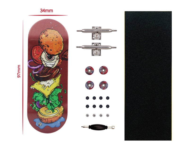 RACOFSB Pro Fingerboard 34mm Wooden Board Professional Finger Skateboard Trucks CNC Swirl Wheels (Hamburg) - Image 2