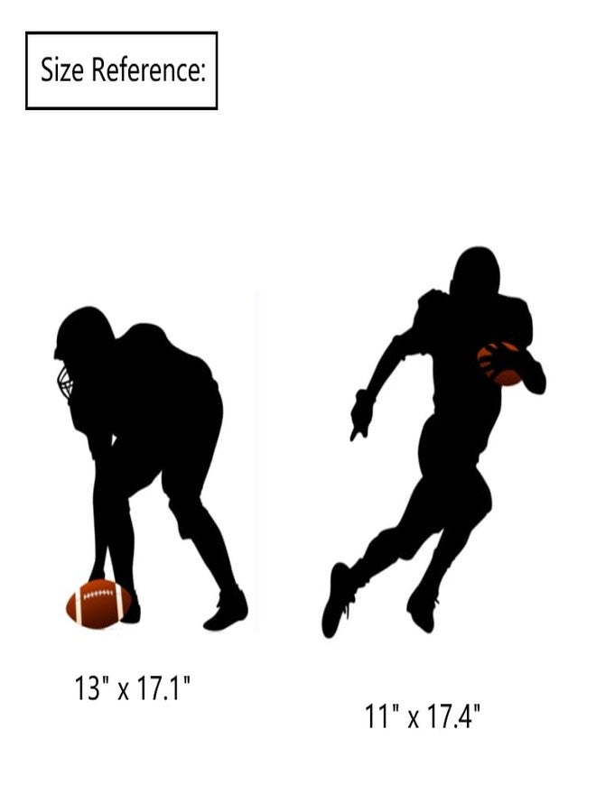 Zaiphany Large American Football Wall Decals Peel and Stick for Boys Bedroom Decor,American Football Player Silhouette Wall Decals,Removable Football Wall Stickers Decor,Football Room Decor Boys Teenagers - Image 3