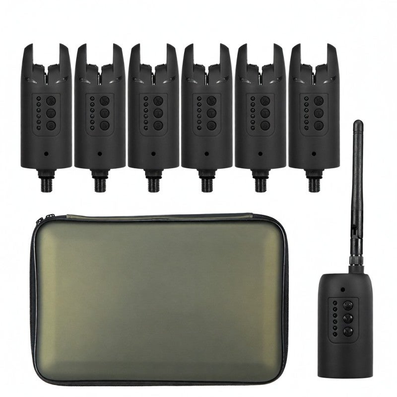 COONOR Wireless Digital Fishing Alarm Set Fishing Bite Sound Alert Kit Changeable Color LED Alarm Indicator with Portable Case - Image 1