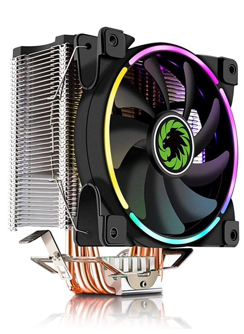 Generic CPU Cooler, 120mm Addressable RGB PWM Fan with 4 Copper Heatpipes, GAMEMAX GAMMA-500-RAINBOW  - Image 1