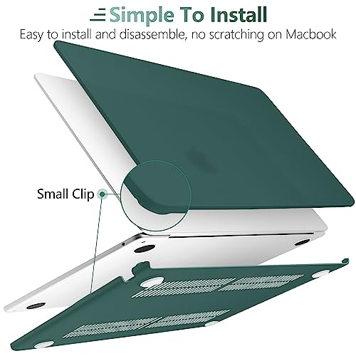 TWOLSKOO Compatible with MacBook Air 13 inch Case M5 2026 M4 2025 M3 M2 2024-2022 A3449 A3240 A3113 A2681, Plastic Hard Shell & Keyboard Cover & Screen Film for MacBook Air 13.6 inch, Teal - Image 3