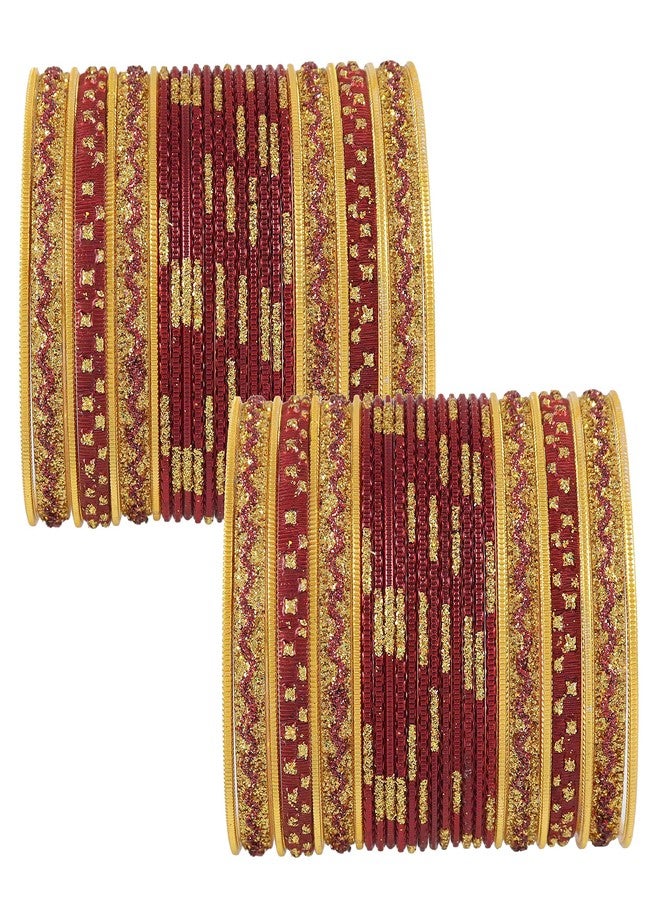 ZULKA Metal Alloy Chuda Set for Women & Girls(Maroon-2.6) - Image 3