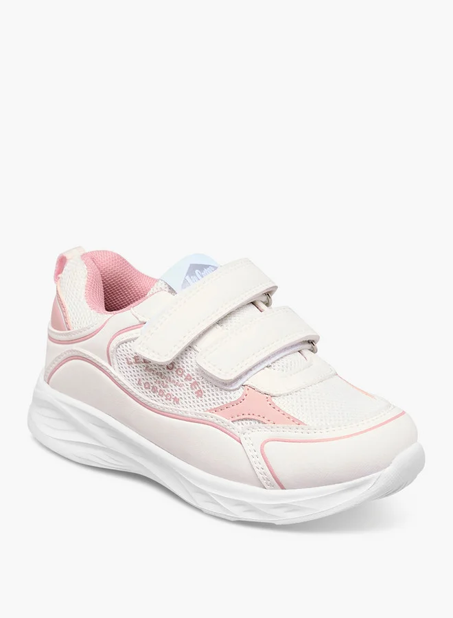 Lee Cooper Girls' Panelled Sneakers with Hook and Loop Closure