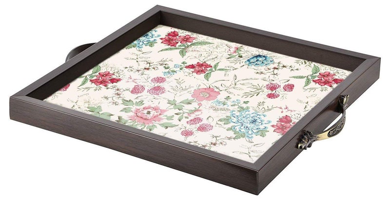 TECHBITE Premium Wooden Serving Tray for Home and Office Design: 036 (Brown, 14 x 14 inch Size) - Image 3