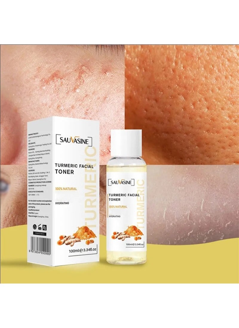 SAUVASINE - Turmeric Facial Toner for Dark Spots,Facial Toner for Acne Prone Skin, Facial Dark Spot Remover Facial Moisturizer for Women, Moisturizing Facial Toner for Dry Oily Skin - 100ml - Image 1
