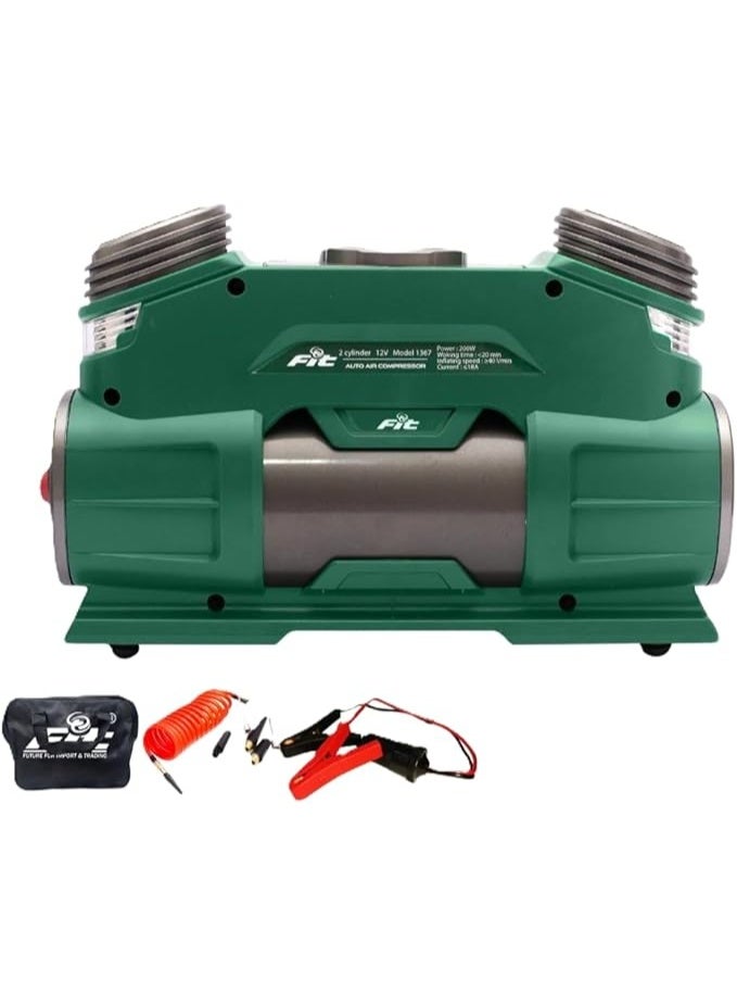 FIT 2-Piston Battery Compressor with Socket Lighter + Air Chuck - M1367 - 22197500