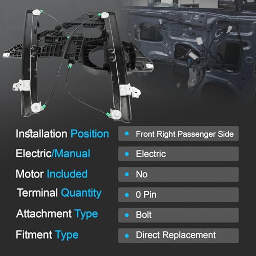 CARMOCAR Front Right Passenger Side Window Regulator Replacement for 2003 2004 2005 2006 Ford Expedition 2003-2006 Lincoln Navigator 740-179 - Image 5
