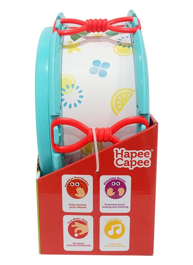 Hapee Capee Drum Set, Drum Toys for Babies, Includes Drum, Drumsticks, Tambourine, Castanets and Maracas, Gift Toys for 24+ Months.  - Image 1