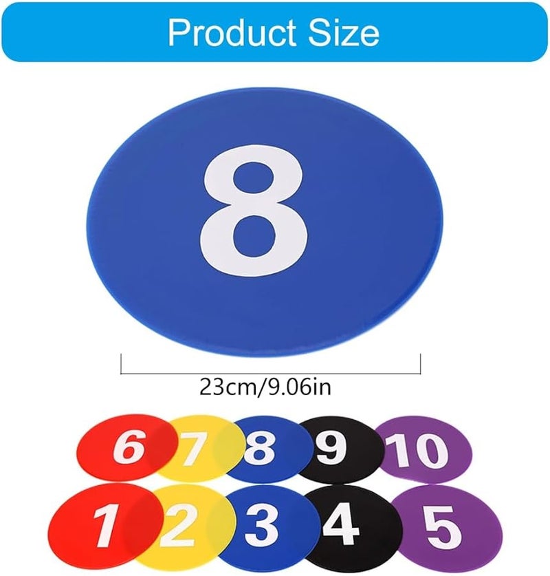 Purple Non Slip Floor Markers Numbered Discs for Soccer Basketball Football Baseball - Image 4