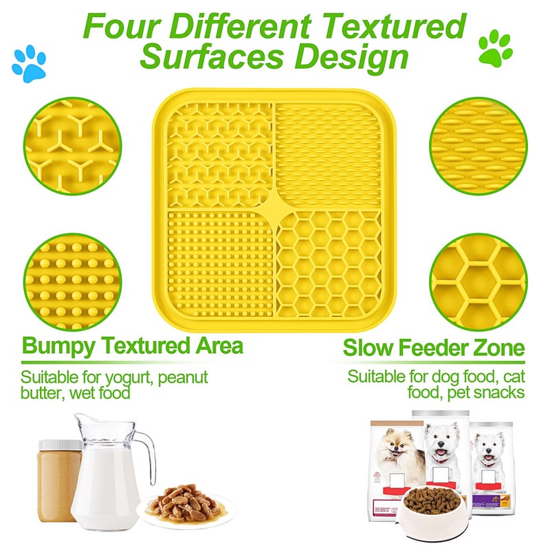 LUKITO 3PCS Lick Mat for Dogs and Cats, Licking Mat with Suction Cups for Anxiety Relief, Cat Peanut Butter Lick Pad for Boredom Reducer, Dog Enrichment Toy, Dog Lick Mat for Bathing Grooming - Image 2