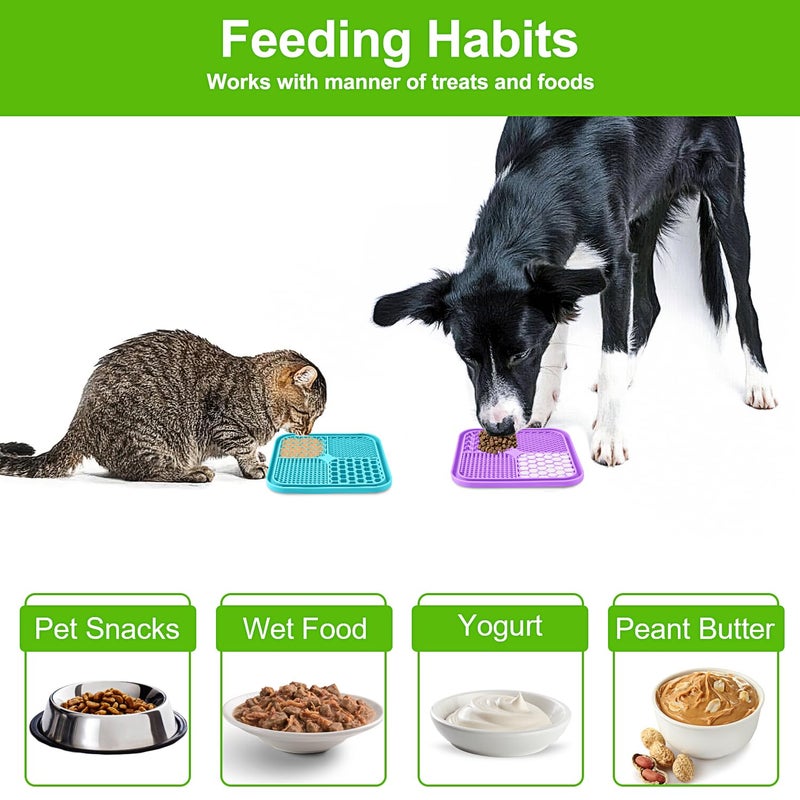 LUKITO 3PCS Lick Mat for Dogs and Cats, Licking Mat with Suction Cups for Anxiety Relief, Cat Peanut Butter Lick Pad for Boredom Reducer, Dog Enrichment Toy, Dog Lick Mat for Bathing Grooming - Image 5