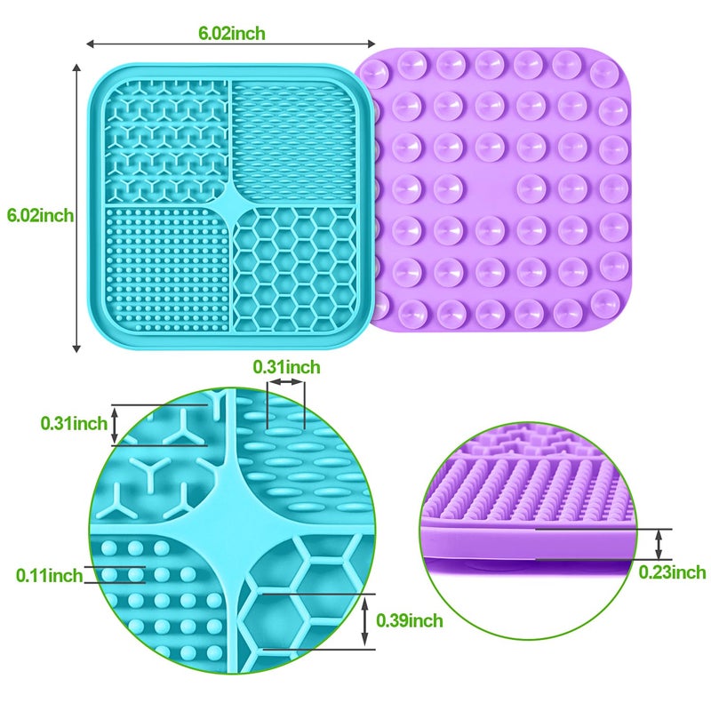 LUKITO 3PCS Lick Mat for Dogs and Cats, Licking Mat with Suction Cups for Anxiety Relief, Cat Peanut Butter Lick Pad for Boredom Reducer, Dog Enrichment Toy, Dog Lick Mat for Bathing Grooming - Image 3