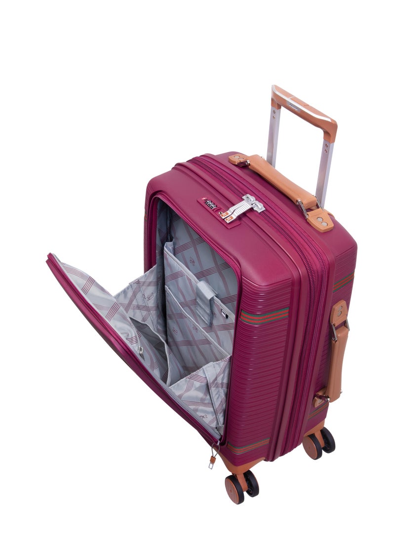 it Luggage Illustrious II, Unisex Polypropylene Material Hard Case Luggage, 8x360 degree Spinner Wheels, Expandable Trolley Bag, Double TSA lock, SKU15-3108B08, Cabin With Packet Size, Color Dark Red  - Image 3