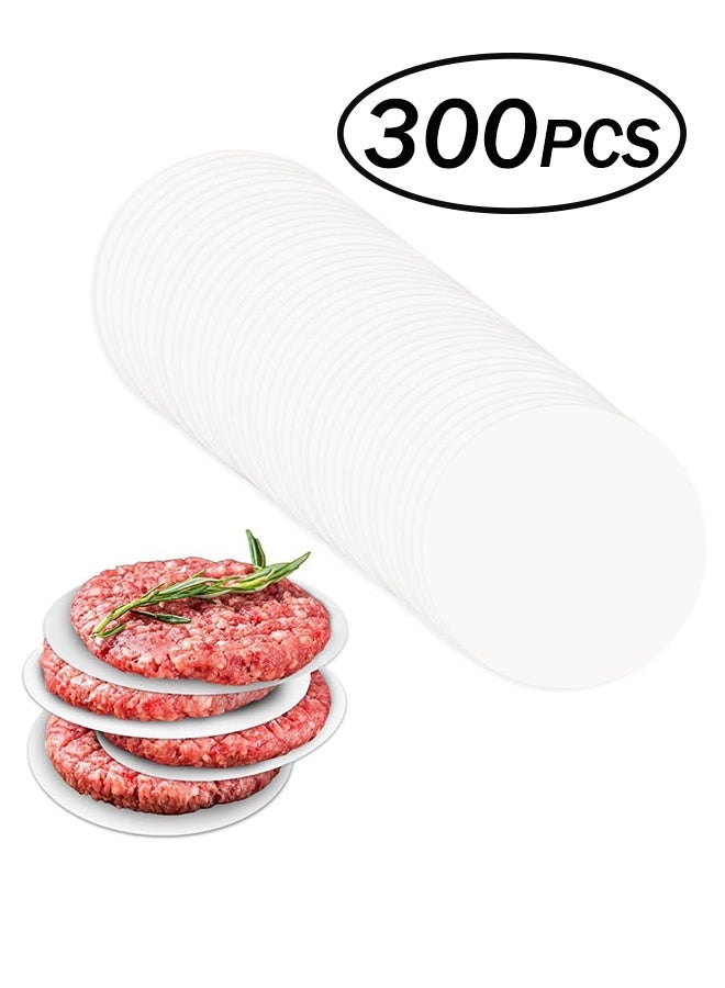 300 قطعة من ورق البرجر الدائري مزدوج الجوانب، ورق برجر مقاس 4 بوصات لفصل قطع البرجر والكوكيز والمزيد - Image 1