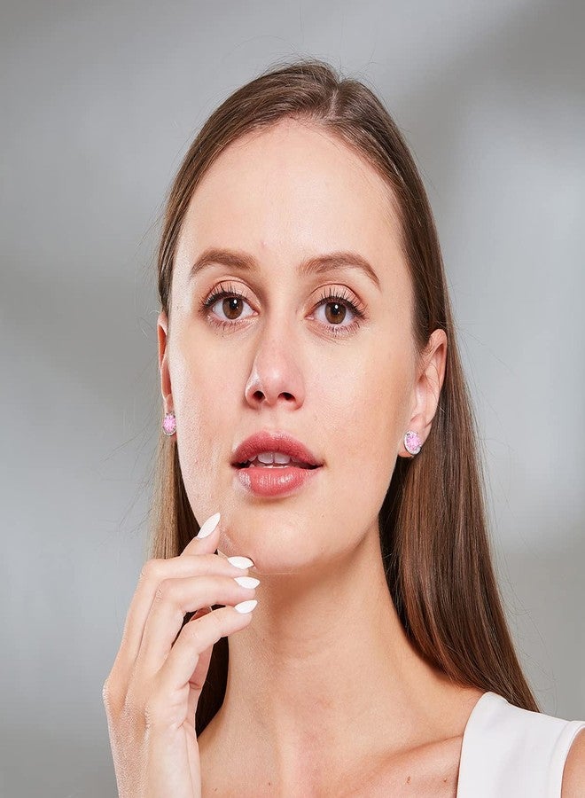 يوكول أقراط دائرية مرصعة بكريستال الزركونيا المكعب اللامع من YOQUCOL، مقاس 8 مم و10 مم، للنساء والفتيات، كريستال، زركونيا مكعبة - Image 3