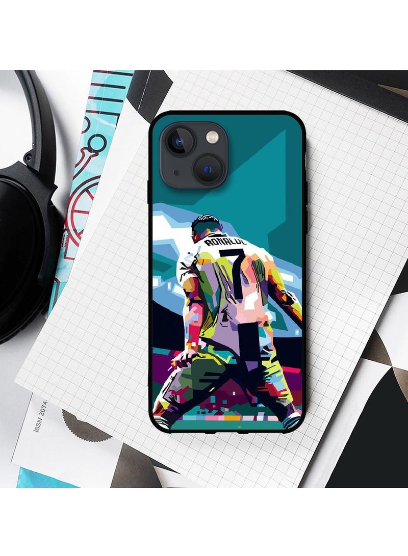 عام Suitable for iPhone 15/15 Plus phone case, CR7 Real Madrid Ronaldo football fan phone case, suitable for boys and girls