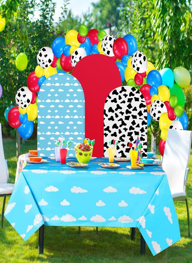 RimCereal Arch Backdrop Cover Wedding Arch Covers Spandex Backdrop Stand Cover 4 Ft for Wedding Birthday Banquet Boys Girls Shower Ceremony Decoration(Blue,Carton Story) - Image 4