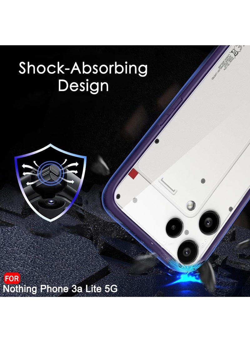 Wtech Nothing Phone (3a) Lite 5G 2025 Hybrid TPU Silicone with Raised Camera Slim Armour Case Cover (MCAPSA) - Clear/Eggplant Purple - Image 4