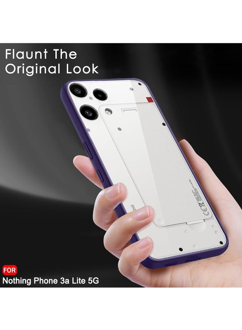 Wtech Nothing Phone (3a) Lite 5G 2025 Hybrid TPU Silicone with Raised Camera Slim Armour Case Cover (MCAPSA) - Clear/Eggplant Purple - Image 5