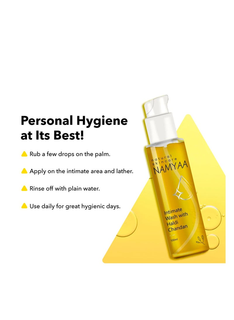 NAMYAA - Namyaa Haldi Chandan Intimate Hygiene Wash | With Germ and Odour Protection | pH Balanced 100g - Image 1