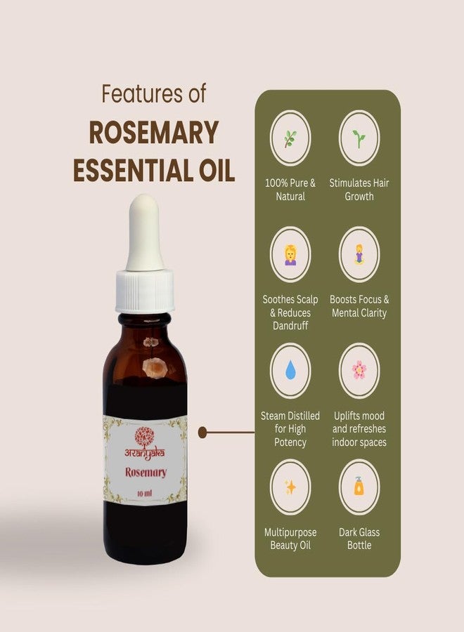 Aranyaka 100% Pure Rosemary Oil - Essential Oil for Diffuser, Hair Growth & Skin - Natural, Undiluted, 10 ml - Image 3