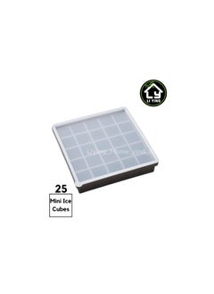 Liying Reusable 2cm Ice Cube Trays, Easy Release Silicone Square Ice Sphere Tray with Lids & Funnel for Whiskey, Cocktails (25 Square Ice Cube in 1 Tray)