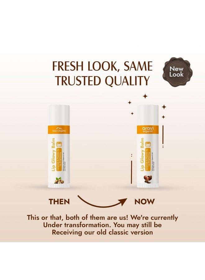 Aravi Organic - Lip Glowy Balm With Spf 50 Pa+++ & Kojic Acid - Ceramide & Peptide For Lip Brightening - Sls & Paraben Free 5 Gm - Image 1