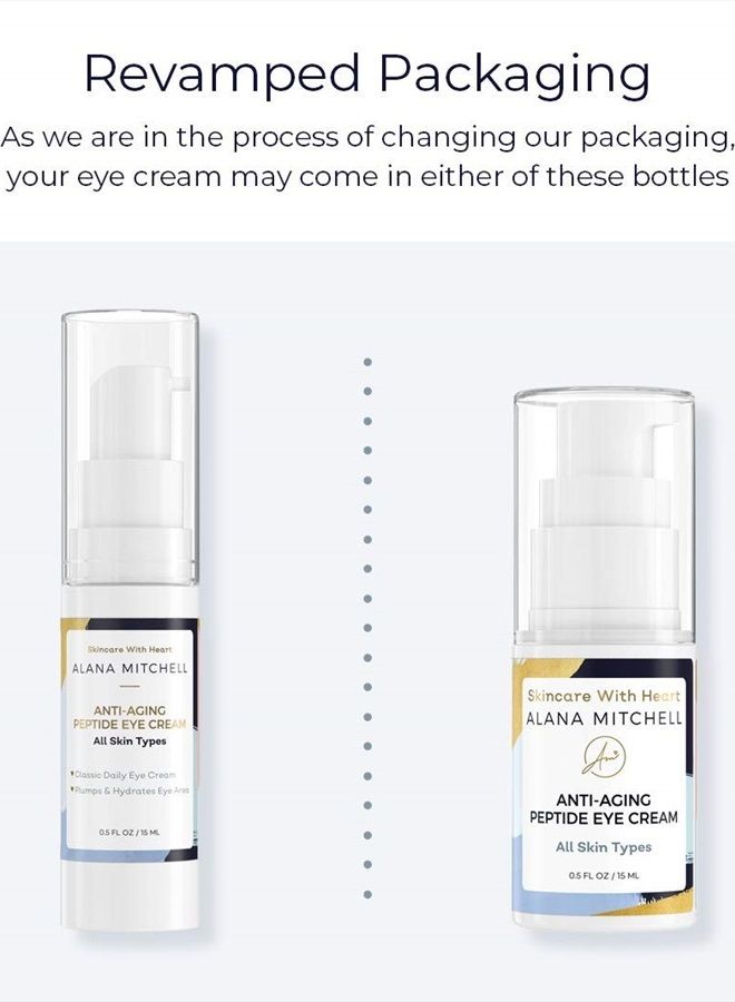 Alana Mitchell Anti-Aging Peptide Under Eye Cream – Peptide Eye Cream for Hydrated & Firm Skin – Under Eye Cream for Dark Circles and Puffiness – Anti Aging Eye Cream for Crows Feet & Fine Lines (0.5 oz/15 ml) - Image 5