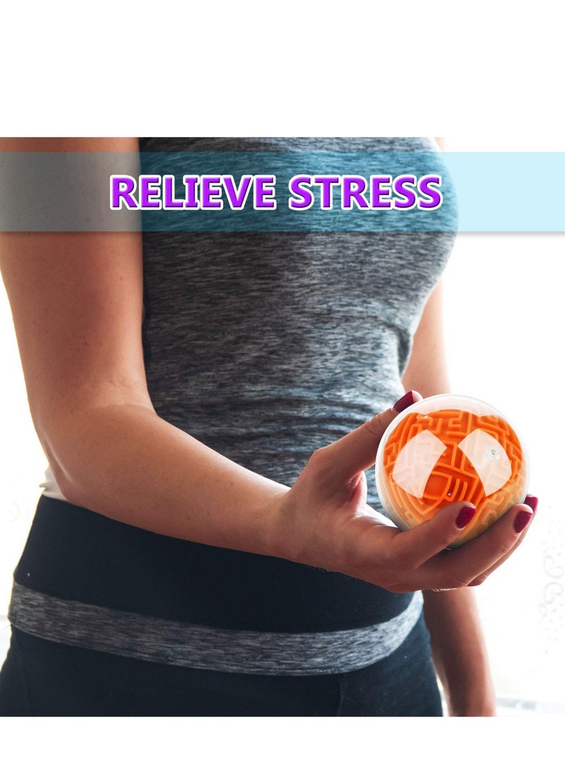 SYOSI 4 Pieces 3D Maze Ball Maze Puzzle Ball Magic Brain Teasers Games Sphere Educational Puzzle Toys Maze Puzzle Cube Ball for Adults and Students Teens and Hard Challenges Game Lover - Image 5