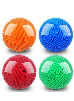 SYOSI 4 Pieces 3D Maze Ball Maze Puzzle Ball Magic Brain Teasers Games Sphere Educational Puzzle Toys Maze Puzzle Cube Ball for Adults and Students Teens and Hard Challenges Game Lover  - Image 1
