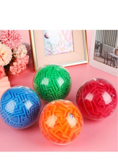 SYOSI 4 Pieces 3D Maze Ball Maze Puzzle Ball Magic Brain Teasers Games Sphere Educational Puzzle Toys Maze Puzzle Cube Ball for Adults and Students Teens and Hard Challenges Game Lover  - Image 4