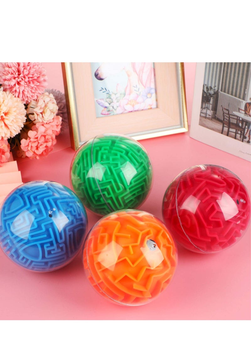 SYOSI 4 Pieces 3D Maze Ball Maze Puzzle Ball Magic Brain Teasers Games Sphere Educational Puzzle Toys Maze Puzzle Cube Ball for Adults and Students Teens and Hard Challenges Game Lover - Image 4