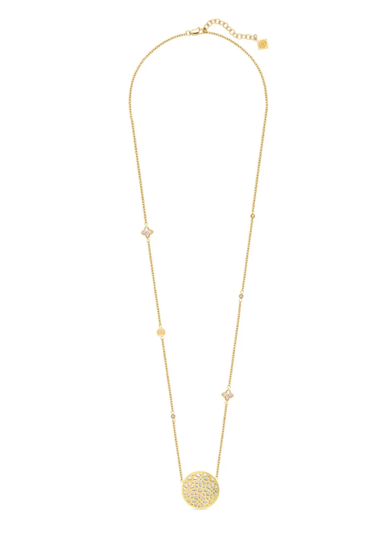 CERRUTI 1881 Arabesque.4 Gold Plated Necklace with Round Pendant for Women