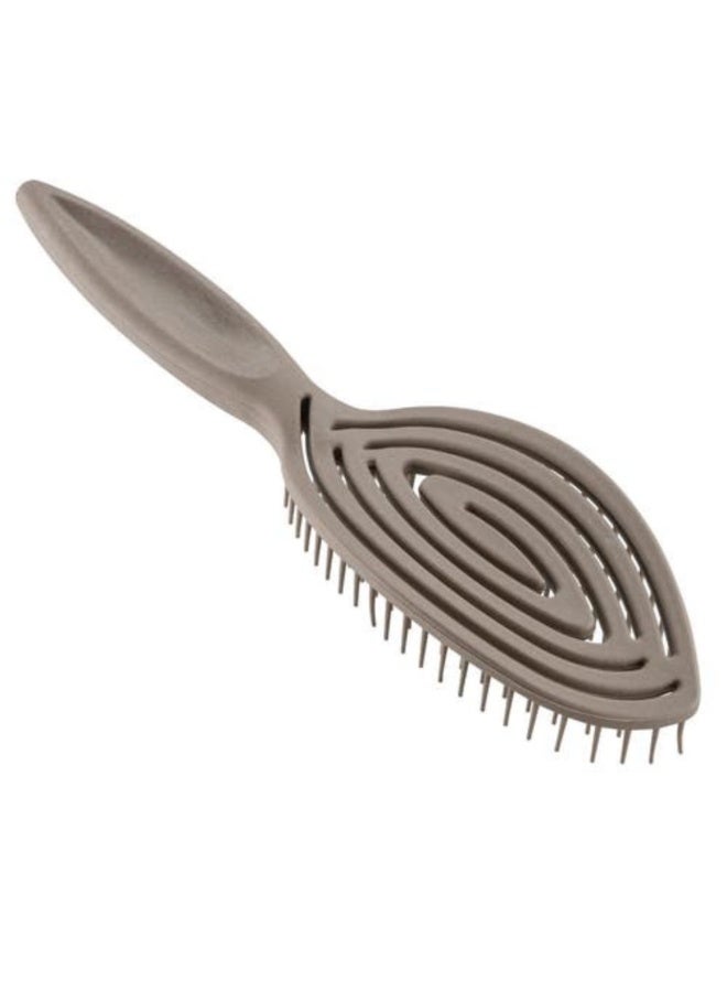 Dompel Anti-Knot and Anti-Breakage Detangler Comb Hair Styling Brush- Brown