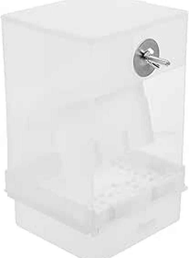 Automatic Bird Feeder Acrylic Spill Proof 520g Parrot Food Dispenser Cage Supply - Image 1