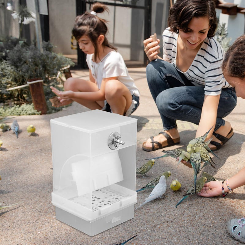 Automatic Bird Feeder Acrylic Spill Proof 520g Parrot Food Dispenser Cage Supply - Image 4