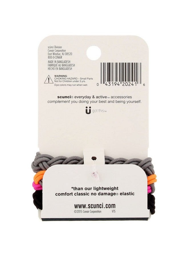 سكانشي شرائط مطاطية مضفرة بثلاثة خيوط للاستخدام اليومي والنشط من Scunci، لا تسبب التلف، مريحة للغاية، أقوى بثلاث مرات (ألوان متنوعة) 3 قطع - Image 3
