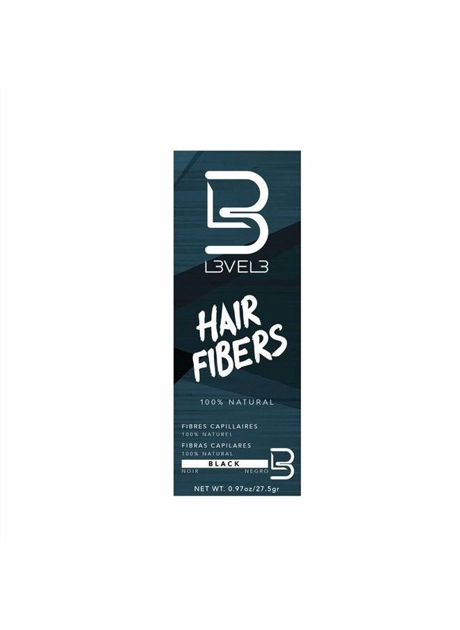 L3 Level 3 Hair Fibers - Cover Bald Spot or Thinning Hair - Natural Looking Finish - Instant Grey Coverage and Thicker Hair (Black)  - Image 1