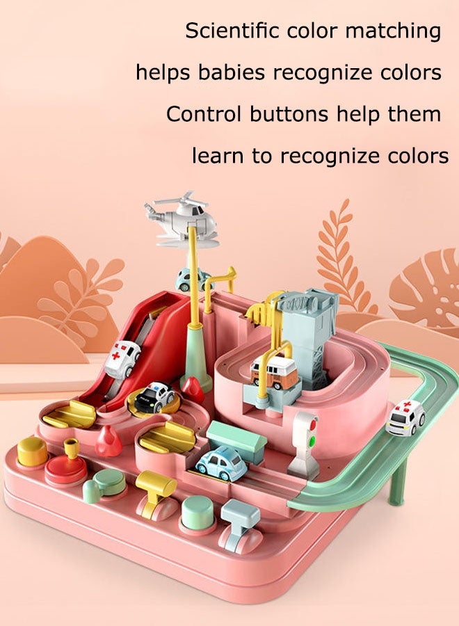 ألعاب سباق للأطفال، ألعاب مغامرات سيارات للأطفال الصغار، لعبة إنقاذ المدينة مع 3 سيارات صغيرة، سيارة سكة حديد ألغاز مغامرات كبيرة، ألعاب فتحات مغناطيسية ساحلية، مجموعة ألعاب إنقاذ المدينة، هدايا تعليمية لأعياد الميلاد للأطفال في مرحلة ما قبل المدرسة - Image 3