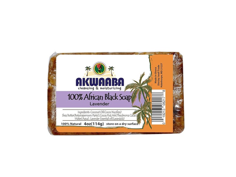 AKWAABA African Black Soap 4oz Lavender