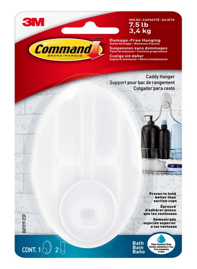 Command Caddy Hanger, 1 Caddy Hanger, 2 Large Strips, Organize your Bathroom - Image 1