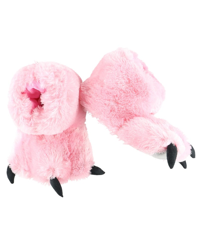 Lazy One Animal Paw Slippers for Kids and Adults, Fun Costume for Kids, Cozy Furry Slippers (Pink, Small) - Image 1